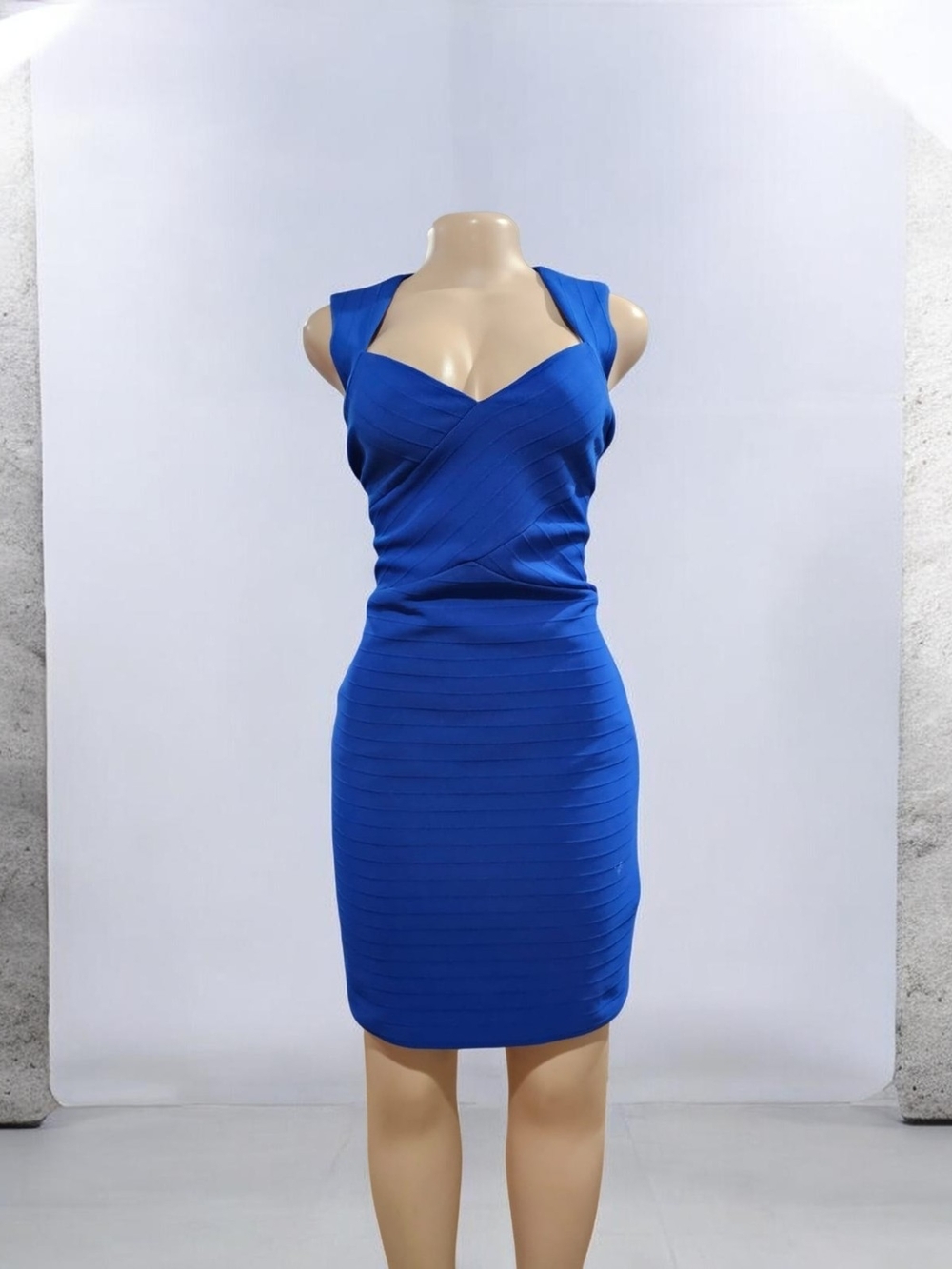 Guess Royal Blue Sleeveless Midi Bandage Dress